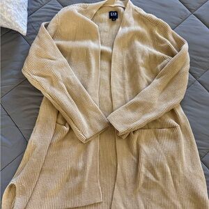 GAP Women's Beige Open-Front Cardigan